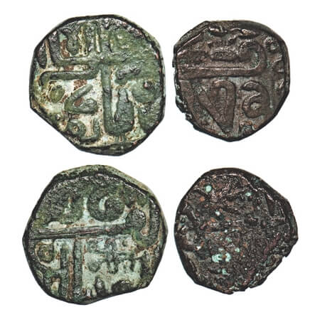 Kutch, Copper Dokdo, Dhinglo (2 Coins), Ruler not Known, Mahmud bin Latif written inverted