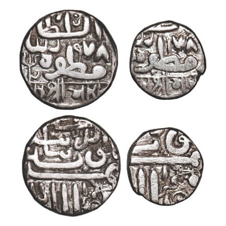 Kutch, Silver Kori, ½ Kori (2 Coins), Bharmalji I, Frozen 978, INO Muzaffar Shah II, Rajgo