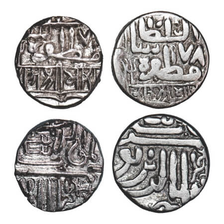 Kutch, Bharmalji I Silver Kori (2 Coins) Frozen 978, INO Muzaffar Shah II, 3 Different Nam
