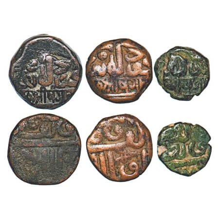 Kutch, Copper, Trambiyo, Dokdo, Dhinglo (3 Coins), Khengarji II, INO Mahmud bin Latif. Raj