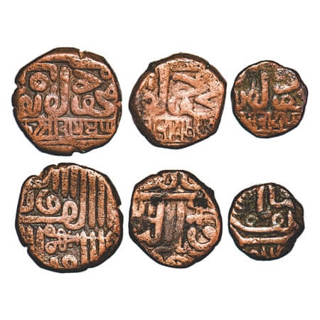 Kutch, Copper, Trambiyo, Dokdo, Dhinglo (3 Coins), Raydhanji I, INO Mahmud bin Latif. Rajg