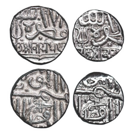 Kutch, Silver, ½ Kori & Kori (2 Coins), Raydhanji I, INO Muzaffar Shah III, Frozen AH 978.