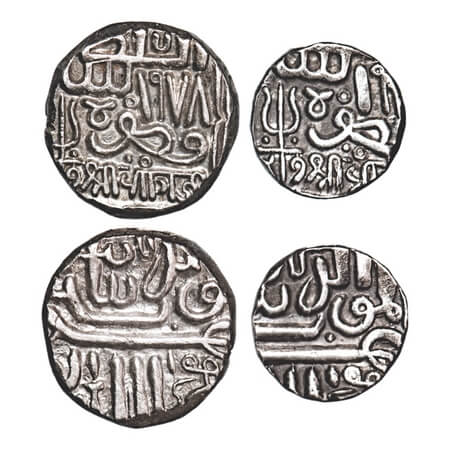 Kutch, Silver, ½ Kori & Kori (2 Coins), Pragmalji I, INO Muzaffar Shah III, Frozen AH 978.