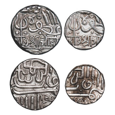 Kutch, Silver, ½ Kori & Kori (2 Coins), Gohodji II, INO Muzaffar Shah III, Frozen AH 978. 