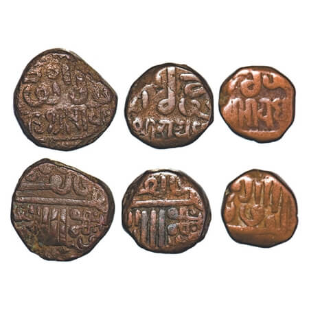 Kutch, Copper, Trambiyo, Dokdo, Dhinglo (3 Coins), Raydhanji II, INO Mahmud bin Latif. Raj