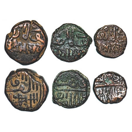 Kutch, Copper, Trambiyo, Dokdo, Dhinglo (3 Coins), Deshalji II, INO Mahmud bin Latif. Rajg