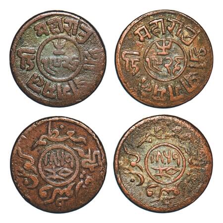 Kutch, Copper Dokdo (2 Coins), Pragmalji II, INO Queen Victoria, VS 1926/1869 AD, 1) Victo