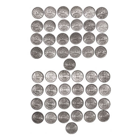 Kutch, Silver Kori (25 Coins), Khengarji III & Vijayrajji, INO George V, Edaward VIII & Ge