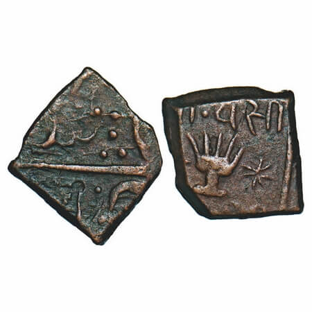 Lunavada, Copper Square Paisa. 8.00g, Vakhat Singhji II (VS 1924-1986/ 1867-1929 AD), Obv: