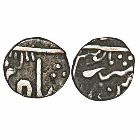 Mewar, Silver ¼ Rupee, 2.63g, British Protectorate (1760-1850 AD) issues, Chitor Mint, INO