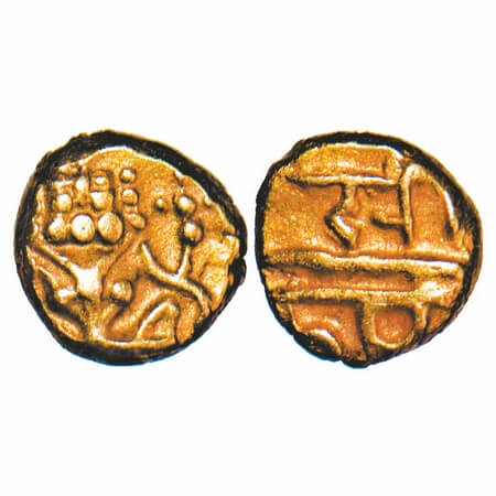 Mysore, Gold Fanam, 0.38g, Anonymous Issue, Kathirava Narasa Raja AD 1638-1662, INO Shah A