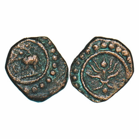 Travancore, Copper. Thiracasu/cash, 1.22g, Obv: elephant with riders walking left, Rev: op