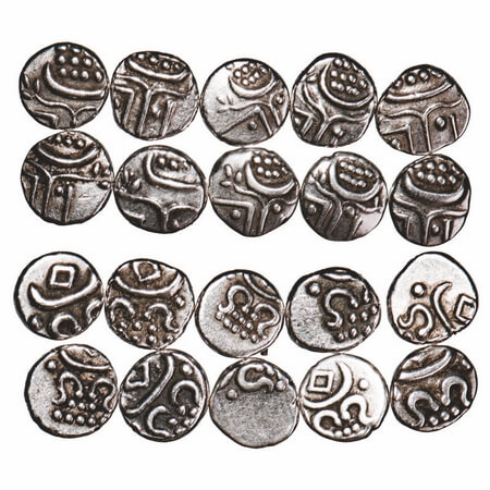 Travancore, Silver Chukram, (10 Coins), ani Setu Lakshmi Bayi (KE 1100-1107 / 1924-1931 AD