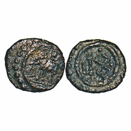 Travancore, Copper Thira Cash, 0.91g, Obv: elephant to left crecent above. Beena Sarasan 2