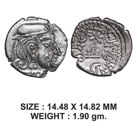 Western Kshatraps, Kardamaka family, Gujarat, Damasena (222-238 AD), son of Rudrasimha I, 