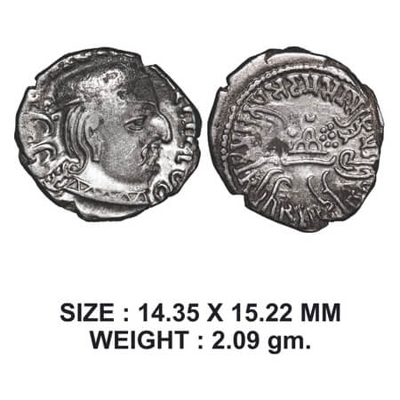 Western Kshatrapas, Damasena s/o Rudrasimha I (c. 222-238 AD), Kardamaka Family, SE 157, S