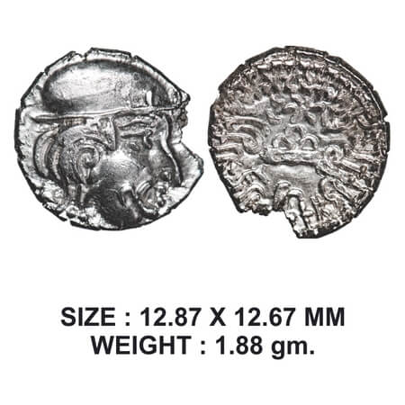 Western Kshatrapas, Kardamaka Dynasty, Damsena, son of Rudrasimha I, Silver Drachma, 1.88g