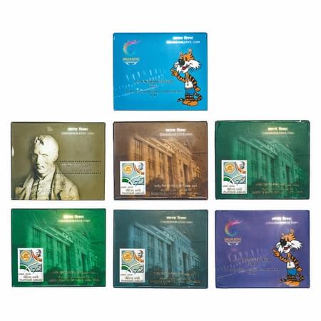 Lot of Unc Coins (7 Coins), 1) 19th Commanwealth Games Delhi, 2 & 5 Rupees (2 set), 2) Pla