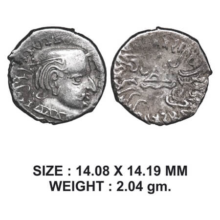 Western Kshatrapas, Damajadasri III, son of Damasena, as Mahakshatrapa, Silver Drachma, 2.
