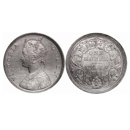 Victoria Queen, Silver, Rupee, 1862, Bombay Mint, B/II/2/0. F. Prid 71. GK 287. Uncirculat
