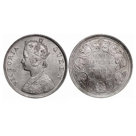 Victoria Queen, Silver, Rupee, 1862, Bombay Mint, B/II/0/3, Three dots are placed in a hor