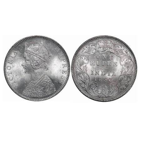 Victoria Empress, Silver, Rupee, 1893, Bombay Mint, C2/I(ii), 'B' incused. F. Prid. 182. G