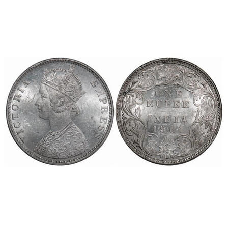 Victoria Empress, Silver, Rupee, 1901, Bombay Mint, A3(i)/I(ii), 'B' incused. F. Prid. Unl