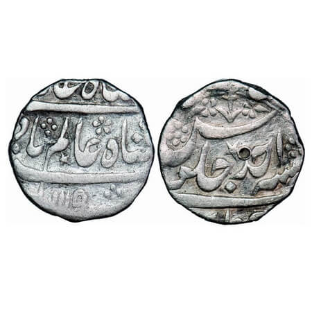 Madras Presidency, Silver Rupee, 11.34g, Chinapatan Mint, AH 1119/Ahad (1) RY, INO of Shah