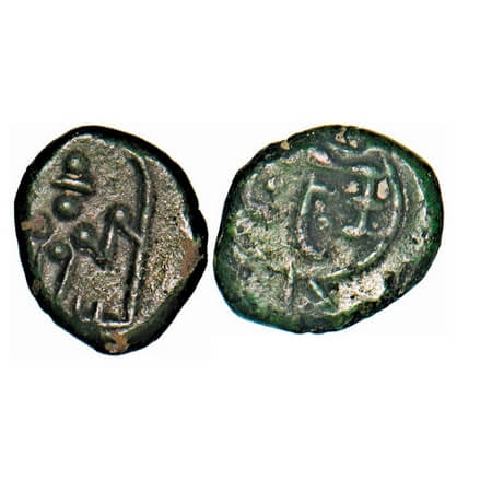 Madras Presidency, Copper Cash, 1.87g,(1701-1702 AD Issue), Madapollam Mint, English East 