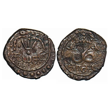 Travancore, Copper, 2 (Cash) Kasu, 1.16g, Rani Parvathi Bai (ME 990-1004 / 1815-1829 AD), 