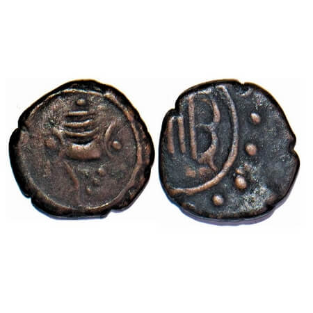 Travancore, Copper, 0.52g, Swati Thirunal Rama Varma (ME 1004-1022/1829-1846 AD), Obv: Siv