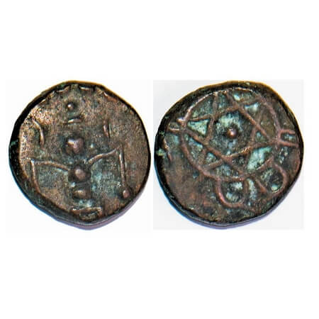 Travancore, Copper Cash, 0.64g, Ayilyam Thirunal Rama Varma (AD 1860-1880), Obv: Sree Kris