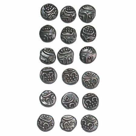 Travancore, Silver Chukram, 0.38g, (9 Coins), Ayilyam Thirunal Rama Varma (ME 1036-1055/18