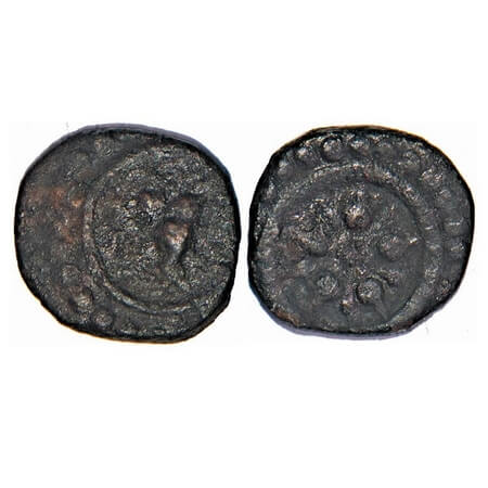 Travancore, Copper Thirai Cash, 0.88g, Obv: bird, Rev: flower. BS 303.1 type. Fine+, Very 