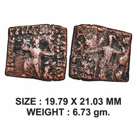 Indo-Scythians, Azes I (c. 45-20 BC), Copper Unit, 6.73g, Obv: Poseidon standing, holding 