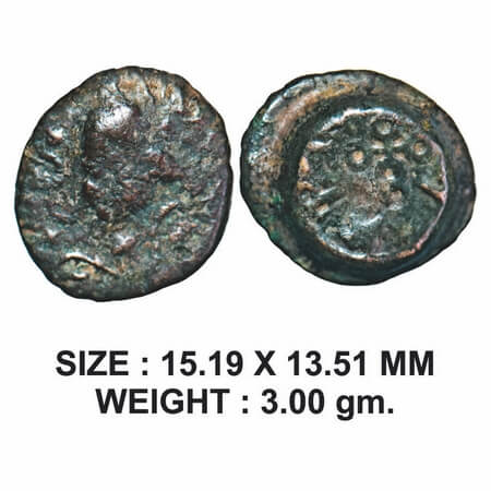 Satavahanas, Siri Satakarni, Junnar Region, Lioness type, Copper Unit, 3.00g, Obv: Lioness