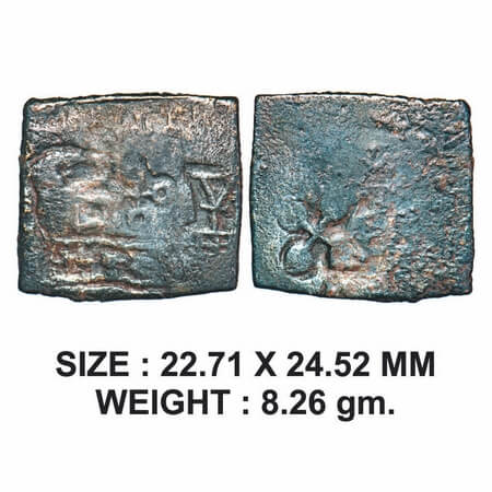 Satavahanas, Siri Satakarni, Eran-Vidisha Region, Punch Marked, Copper Karshapana, 8.26g, 
