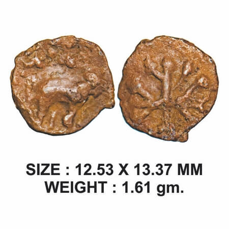 Satavahanas, Uninscribed type, Newasa-Paithan Region, Lead Unit, 1.61g, Obv: Elephant stan