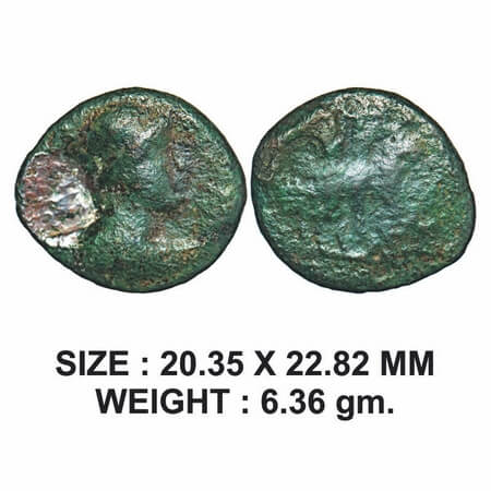 Kushan, Vima Takto aka Soter Megas (c. 90-112 AD) counter struck by Western Kshtrapa ruler