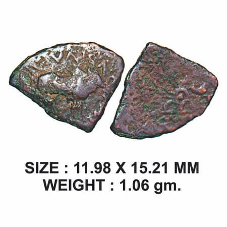 Western Kshatrapas, Rudradaman (c.140-165 AD), Bull Type, Copper Unit, 1.06g. Obv: Bull st