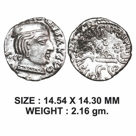 Western Kshatarapas, Damasena Kardamaka s/o Rudrasimha I (c. 222-238 AD), Silver Drachms, 