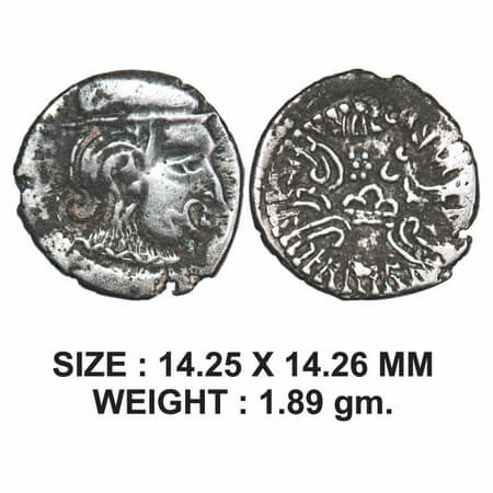 Western Kshatarapas, Vijayasena s/o Damasena (c. 239-251 AD), Silver Drachms, 1.89g, Bomba