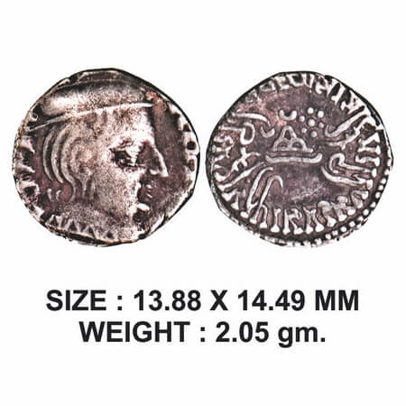 Western Kshatrapas, Vijayasena s/o Damasena (c. 238-251 AD), Silver Drachms, 2.05g, Obv: B
