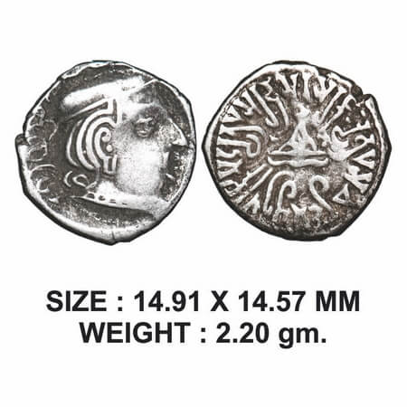 Western Kshatarapas, Rudrasena II s/o Virdaman (c. 156-160 SE/ 234-238 AD), Silver Drachms