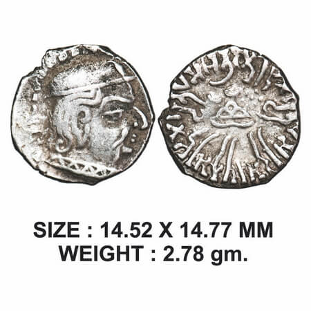 Western Kshatarapas, Bhartrdaman s/o Rudrasena II (c.198-217SE/ 276-295 AD), Silver Drachm