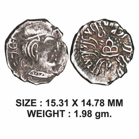 Western Kshatrapas, Svami Rudrasena III s/o Svami Rudradaman II, Silver Drachms, 1.98g, SE