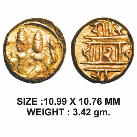 Vijayanagar Kingdom, Sadashiva Raya (1543-1570 AD), Gold Pagoda, 3.42g, Obv: Siva and Parv