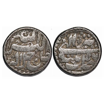 Akbar, Silver Rupee, 11.05g, Patna Mint, Ilahi Type, Month 'Tir' Year 46. with dotted bord