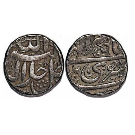 Akbar, Silver Rupee, 11.33g, Srinagar Mint, Ilahi Type, Month 'Tir'. KM 93.6. Very Fine, V