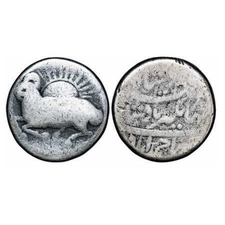 Jahangir, Silver Zodiac Rupee, 10.25g, Ahmadabad Mint, Aries sign, (AH 1030/16 RY), Obv: A